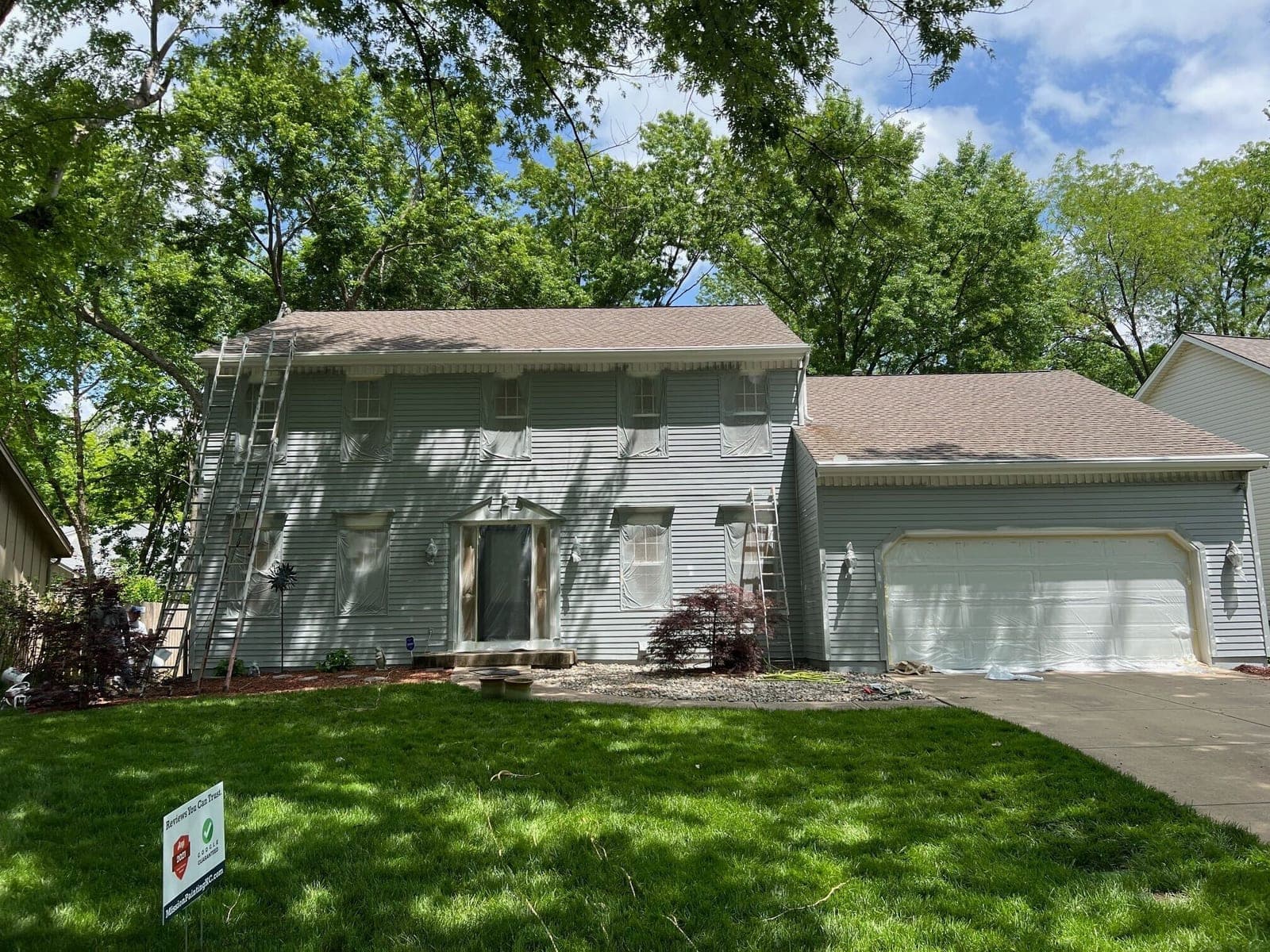 Exterior front painting progress